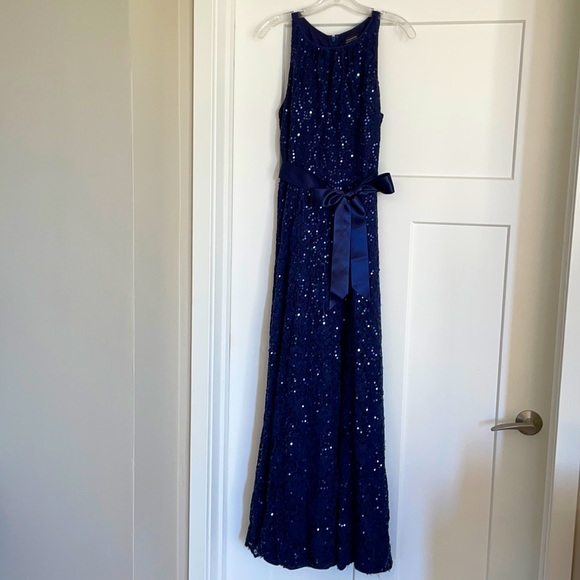 tahari asl sequin dress Tahari ASL Satin Sequin Soutache Midi Dress Size 16 Mother of the Bride Cocktail